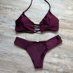 Burgundy bikini